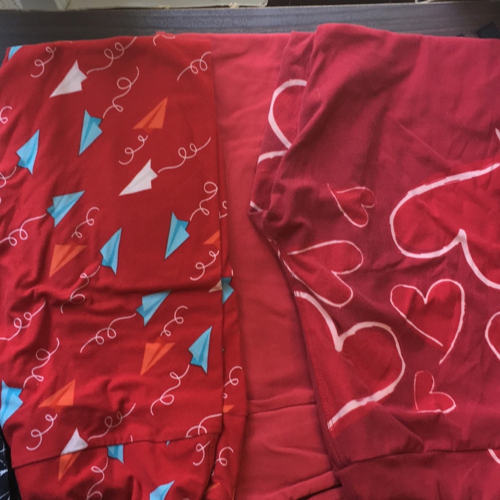 Lularoe one size leggings, red